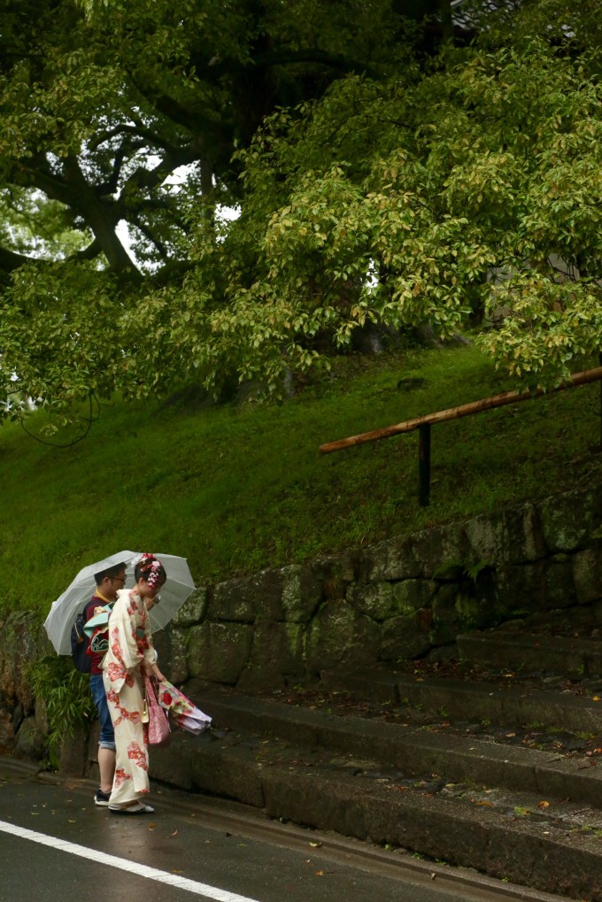 Geisha in the rain